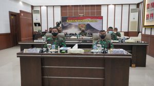 Pangdam II/Sriwijaya Ikuti Rapat Vicon Dengan Panglima TNI Penanganan Covid – 19