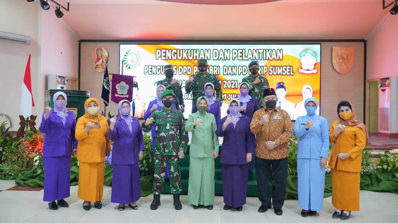 Kasdam II/Swj Pimpin Pengukuhan dan Pelantikan Pengurus DPD PEPABRI dan PD PERIP Sumsel Periode 2021-2026