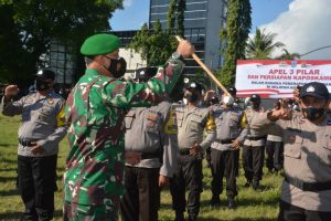 Apel Siaga Tiga Pilar, Danrem 162/WB Pastikan Kesiapan PPKM Darurat di Mataram