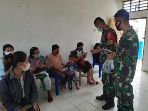 Cegah Penyebaran Virus Corona di Sekolah, Danpos Satgas Yonif 742/SWY Berikan Penyuluhan Covid-19