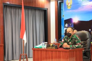 Kasdam XVII/Cenderawasih Ikuti Vicon Bersama Panglima TNI Penanganan Covid – 19