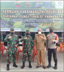 Kodam I/BB Bersama Poldasu Gelar Serbuan Vaksinasi TNI-Polri di Kabupaten Samosir