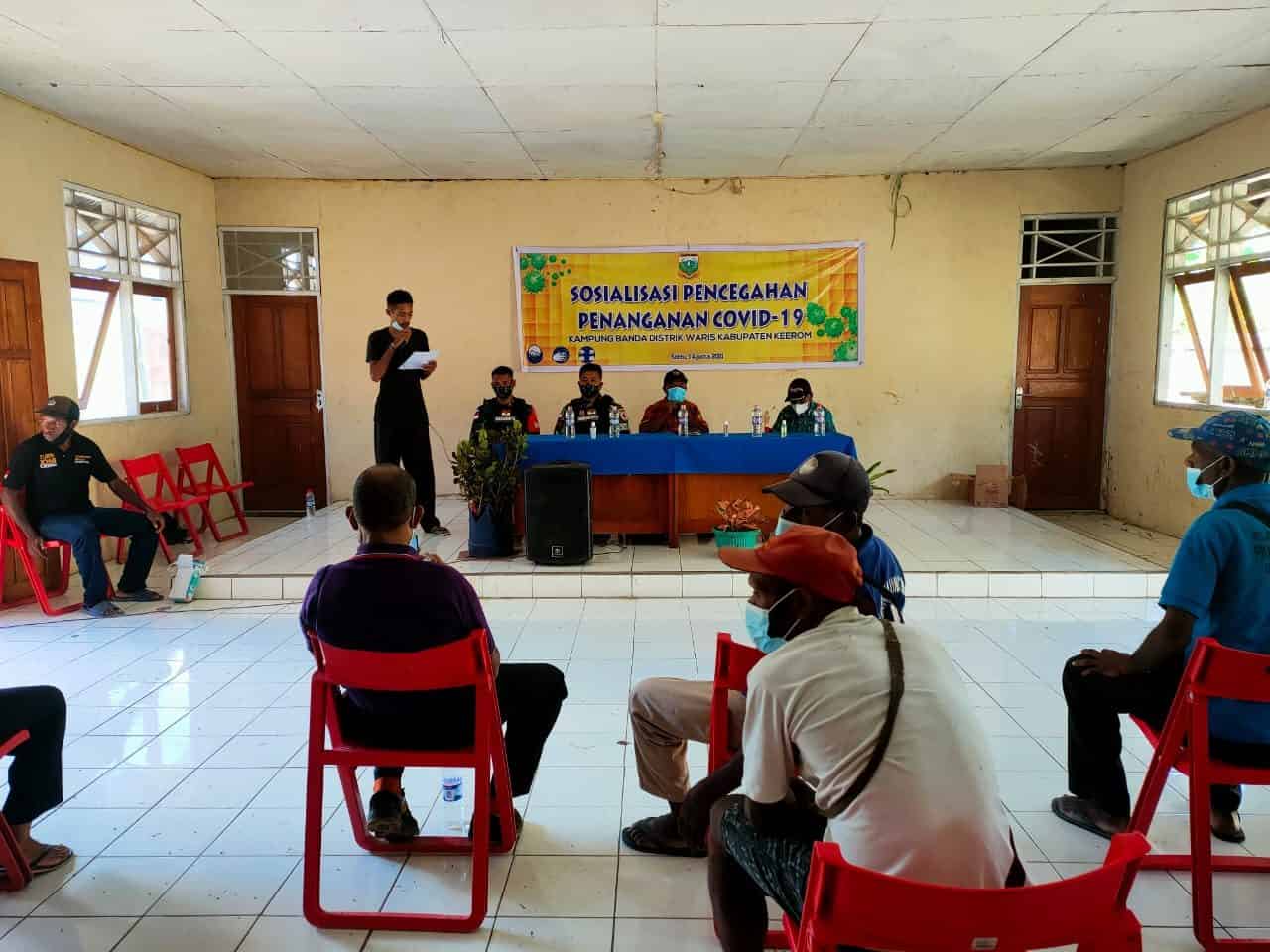 Gandeng Kepala Distrik, Satgas Yonif 512/QY Gelar Sosialisasi Pencegahan Covid-19 di Tapal Batas Papua