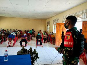 Gandeng Kepala Distrik, Satgas Yonif 512/QY Gelar Sosialisasi Pencegahan Covid-19 di Tapal Batas Papua