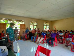 Gandeng Kepala Distrik, Satgas Yonif 512/QY Gelar Sosialisasi Pencegahan Covid-19 di Tapal Batas Papua