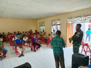 Gandeng Kepala Distrik, Satgas Yonif 512/QY Gelar Sosialisasi Pencegahan Covid-19 di Tapal Batas Papua