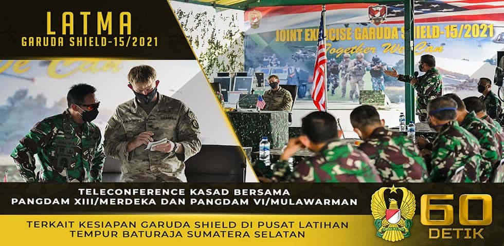 Teleconference Kasad Terkait Kesiapan Garuda Shield di Puslatpur Baturaja, Sumatera Selatan