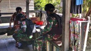 Pelayanan Kesehatan Door To Door, Satgas Yonif 512/QY Pergencar Imbauan Patuhi Prokes