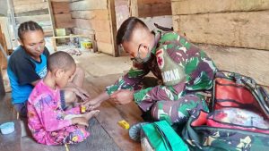 Pelayanan Kesehatan Door To Door, Satgas Yonif 512/QY Pergencar Imbauan Patuhi Prokes