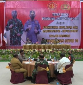 Tatap Muka Panglima TNI dan Kapolri Dengan Forkopimda Se-Papua Barat Dalam Rangka Penanganan Covid-19