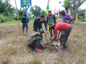 Hijaukan Tanah Papua, Satgas 403 Bersama Warga Tanam 1.200 Pohon Buah