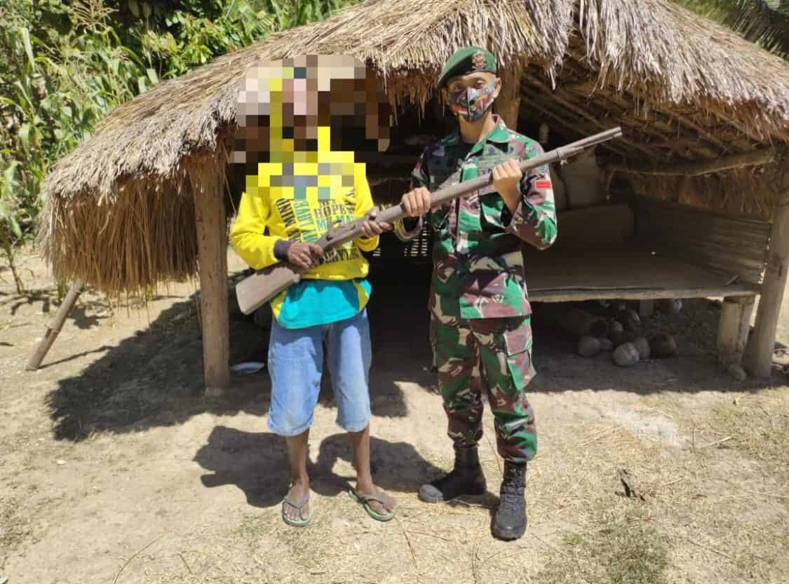100 Pucuk Senjata Api Berhasil Diamankan Yonarmed 6/3 Kostrad Selama 6 Bulan Penugasan di Perbatasan RI-Timor Leste