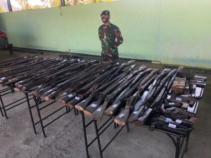 100 Pucuk Senjata Api Berhasil Diamankan Yonarmed 6/3 Kostrad Selama 6 Bulan Penugasan di Perbatasan RI-Timor Leste