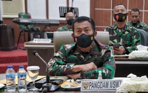 Pangdam II/Sriwijaya Vicon Dengan Panglima TNI Bahas Evaluasi Penanganan Covid – 19 dan Vaksinasi