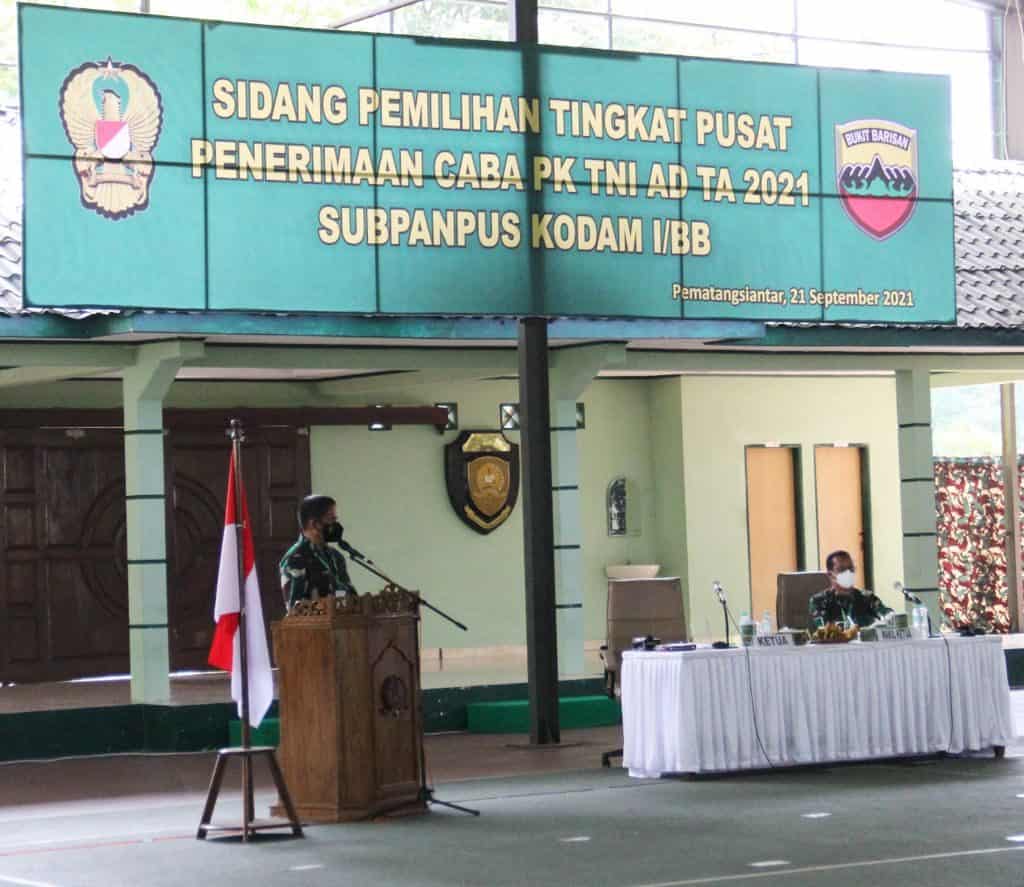 Pangdam I/BB Pimpin Sidang Pantukhir Calon Bintara Prajurit Karier TNI AD Tahun 2021 di Mako Rindam I/BB