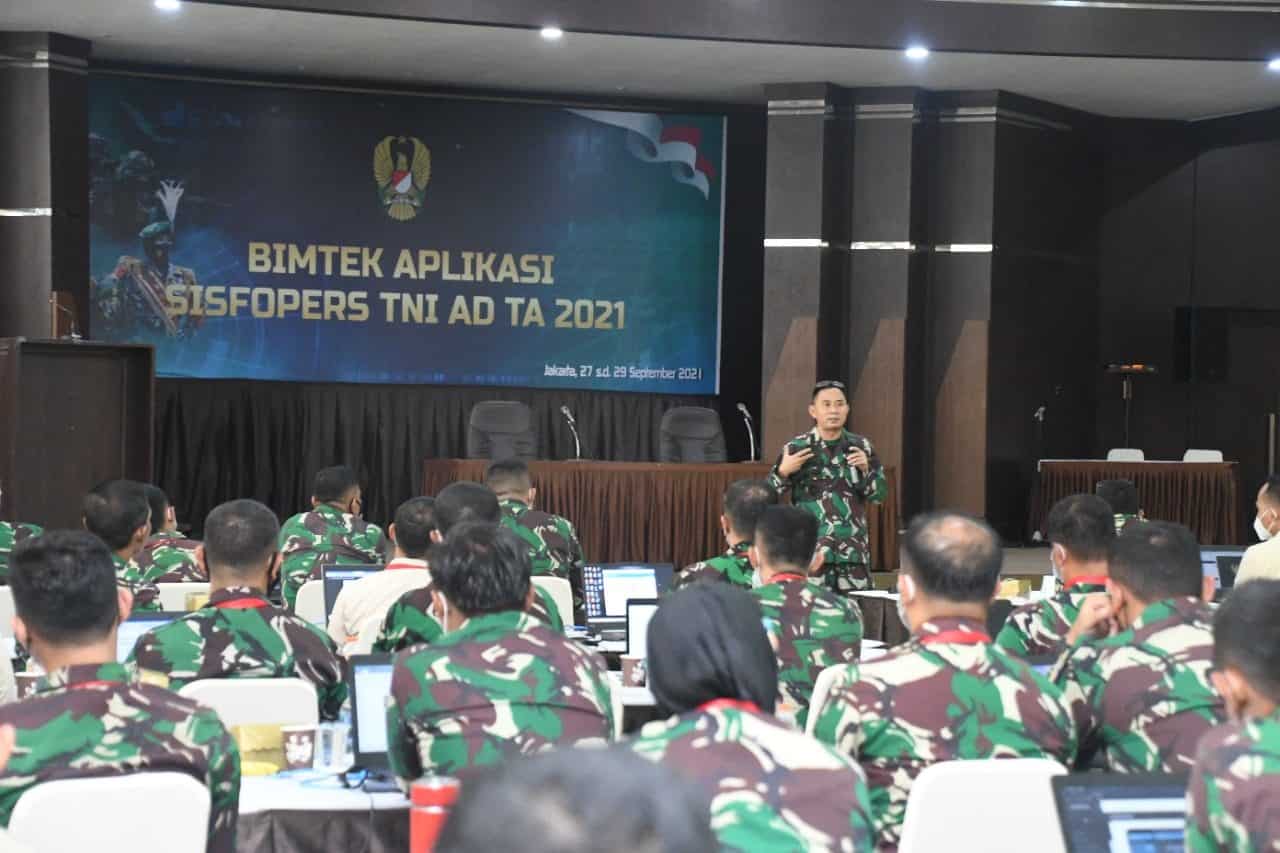 Sajikan Informasi Cepat, Tepat dan Akurat, Srenaad Gelar Bimtek Aplikasi Sisfopers TNI AD