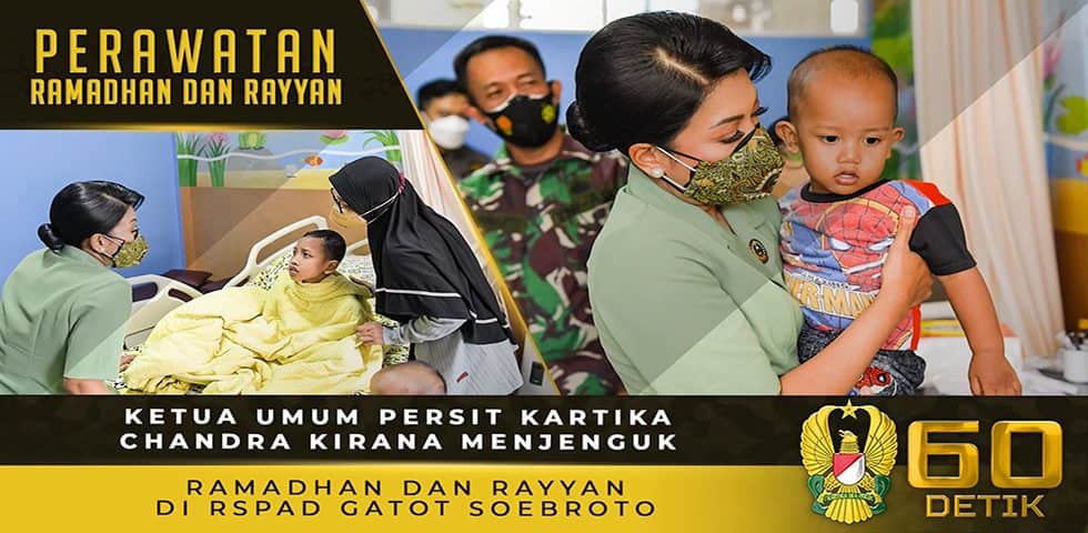 Ketua Umum Persit KCK Menjenguk Ramadhan dan Rayyan di RSPAD Gatot Soebroto