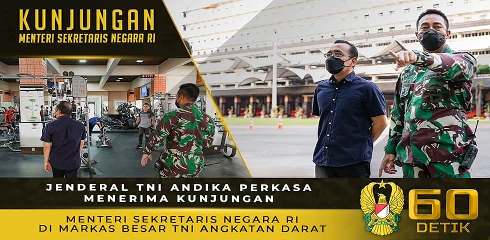 Jenderal TNI Andika Perkasa Menerima Kunjungan Menteri Sekretaris Negara RI di Markas Besar TNI AD