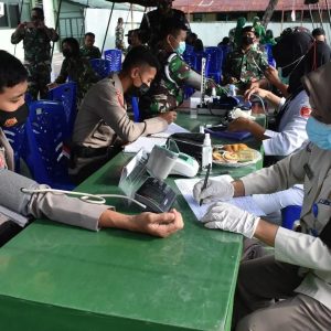 Korem 152/Baabullah Sambut HUT TNI ke-76 Dengan Menggelar Donor Darah