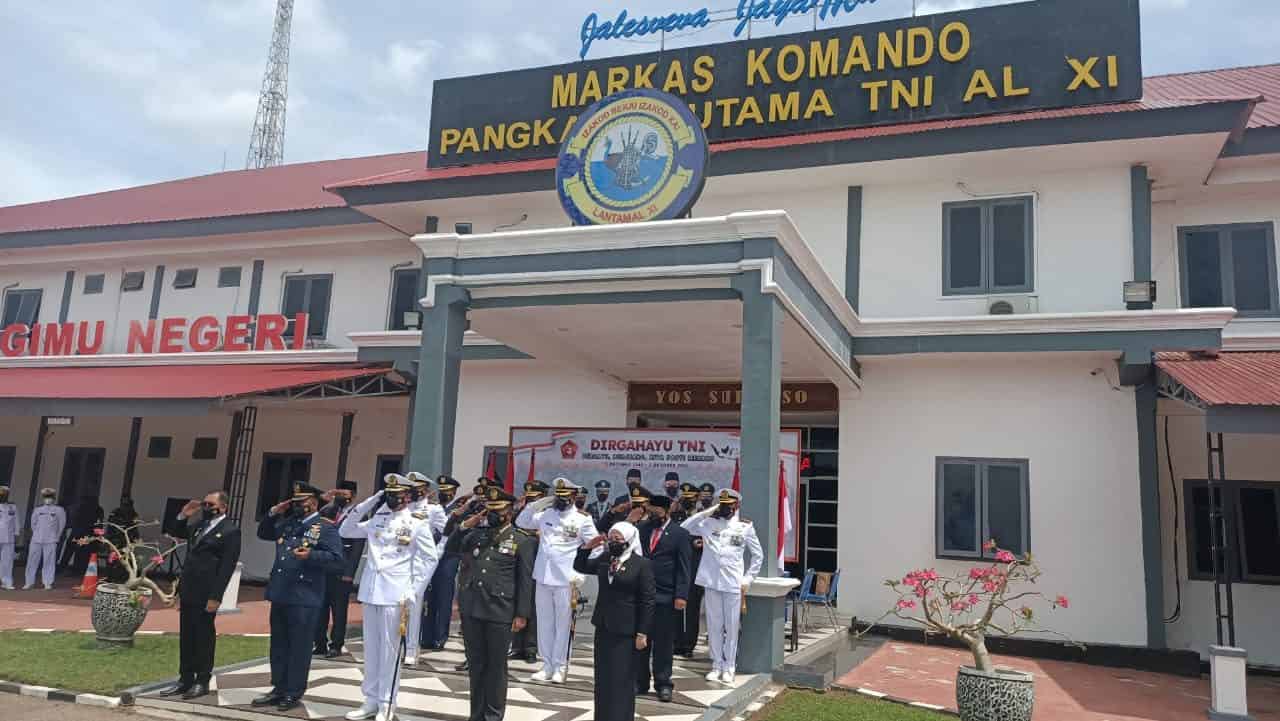 Peringatan HUT Ke-76 TNI Secara Virtual Dipusatkan di Lantamal XI Merauke