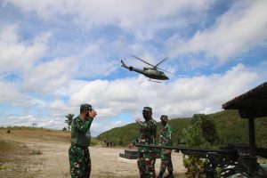 Persiapan Puncak Latihan YTP R-100/PS, Pangdam I/BB dan Danpuslatpur Tinjau Latihan Dengan Helikopter