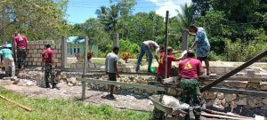 Satgas Yonif 131 Perindah Gereja di Skouw Mabo Papua