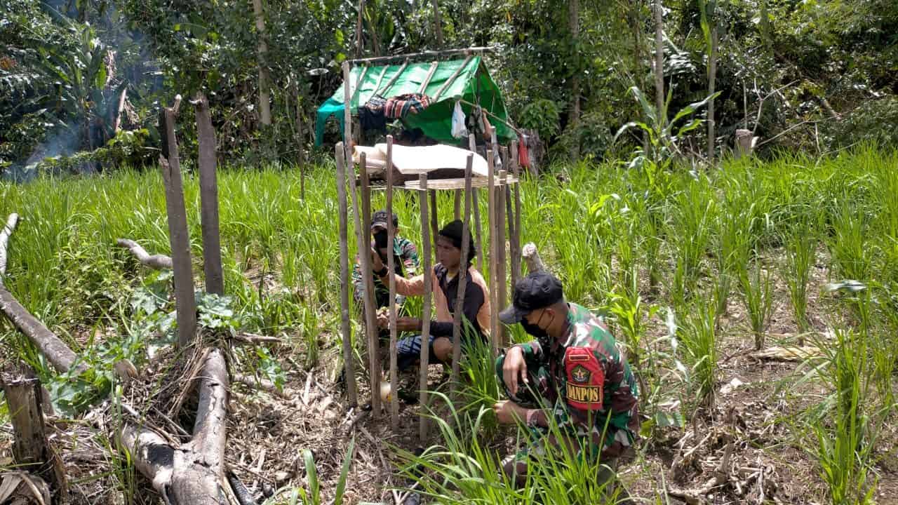 Hormati Adat Istiadat, Satgas Pamtas Yonif Mekanis 643/Wns Ikuti Tradisi Gawai Anak Padi Di Perbatasan.