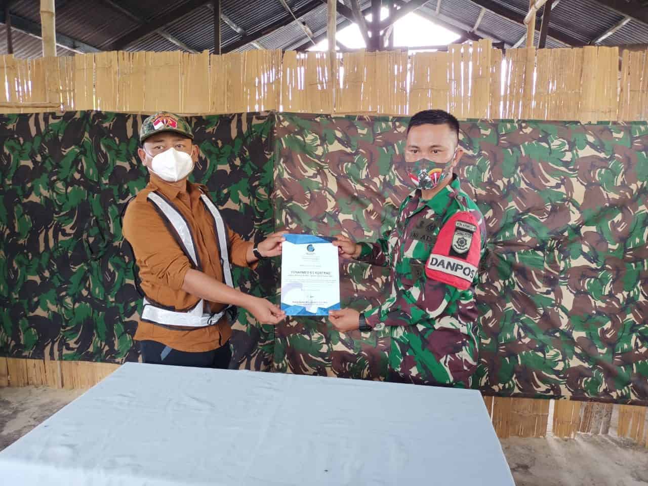 Berhasil Amankan Perbatasan, Satgas Yonarmed 6/3 Kostrad Terima Penghargaan Dari Badan Informasi Geospasial