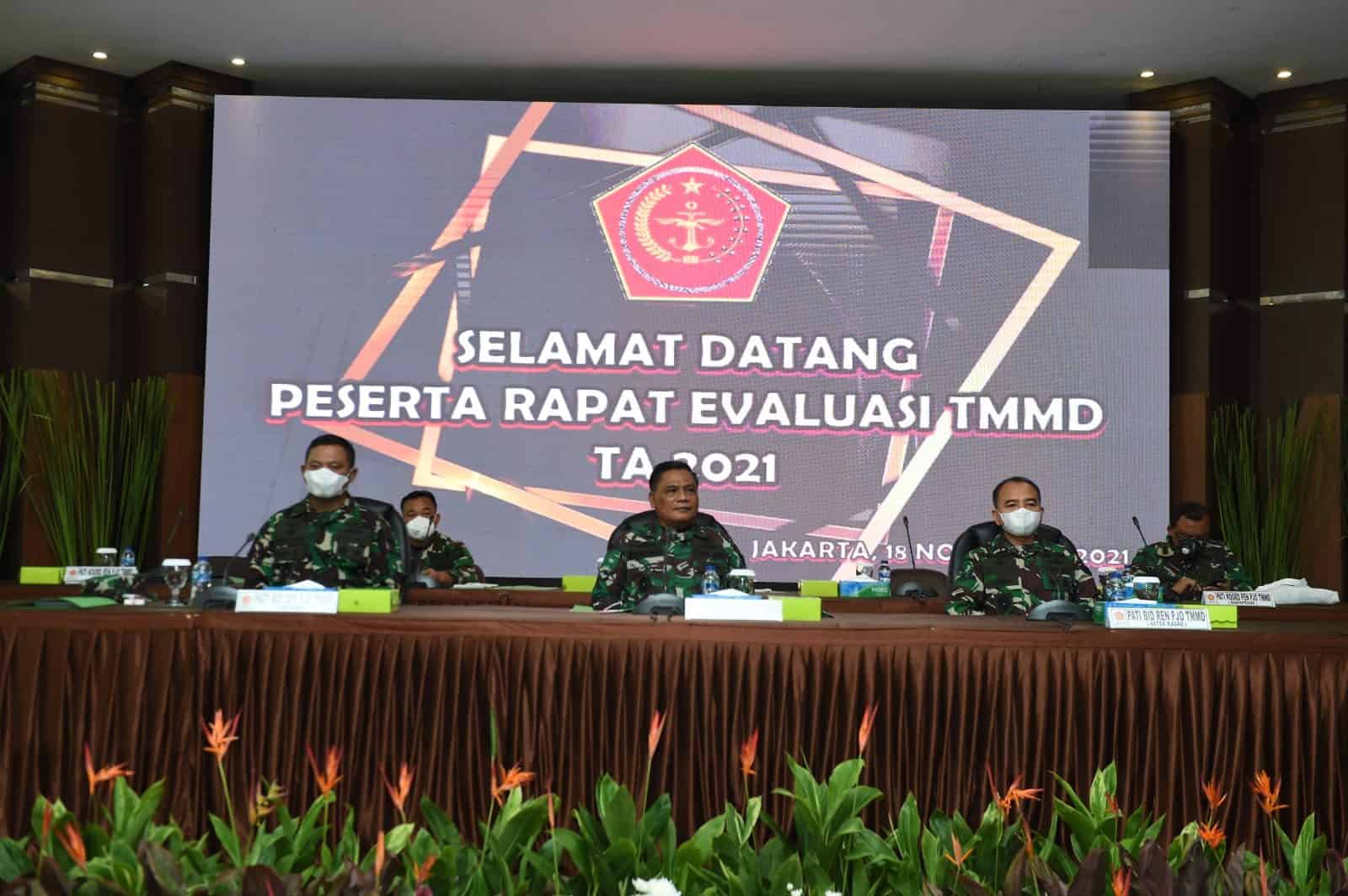 Irjenad Pimpin Rapat Evaluasi TMMD TA. 2021