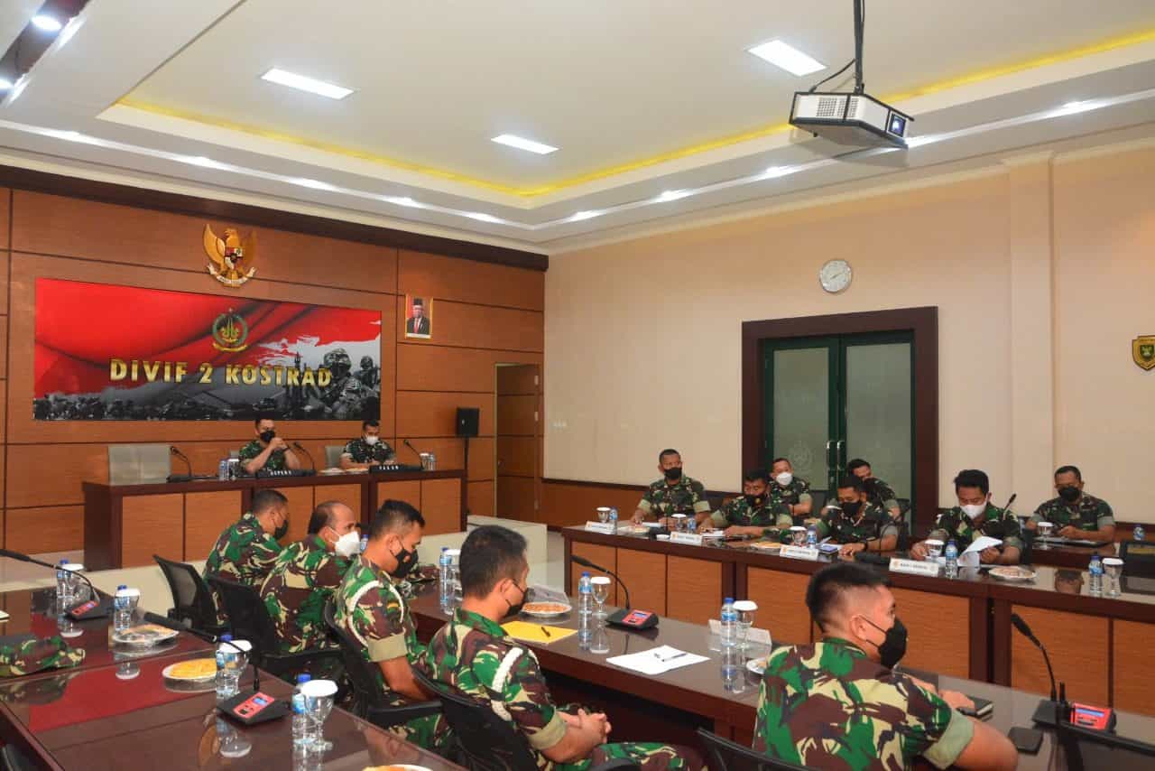 Satuan Jajaran Divif 2 Kostrad Ikuti Rakor Sinkronisasi Data Perkara