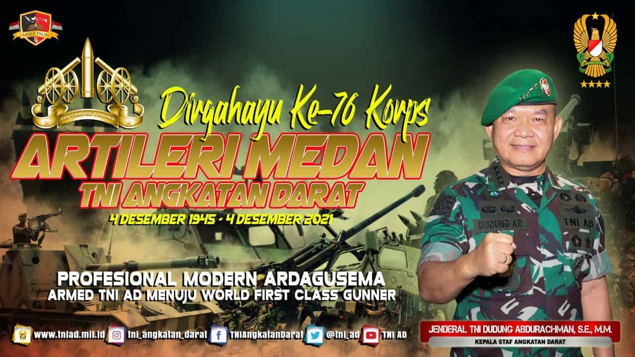 Dirgahayu Korps Artileri Medan TNI Angkatan Darat  