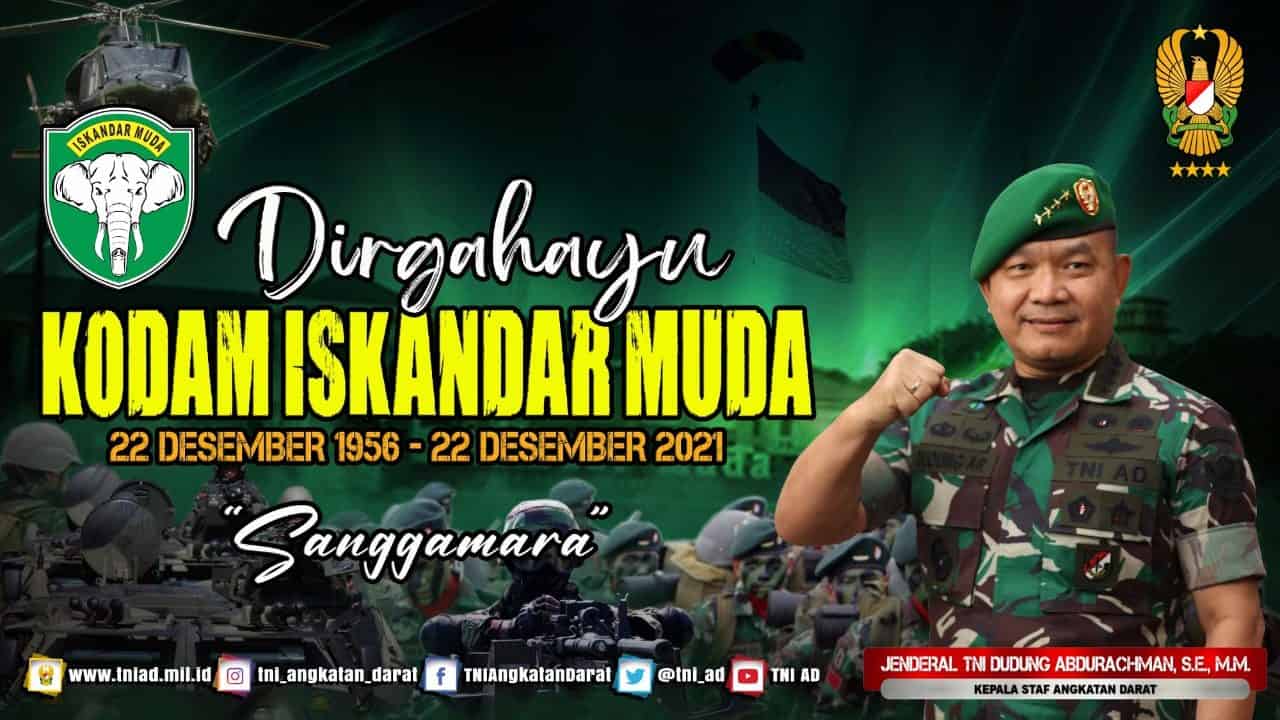 Dirgahayu Kodam Iskandar Muda, 22 Desember 2021