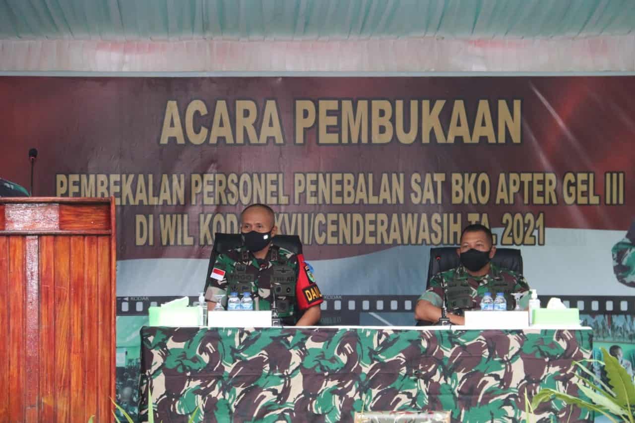 Buka Pembekalan Personel Satuan BKO Apter Gelombang III, Pangdam XVII/Cenderawasih : Koramil Harus Lebih Humanis