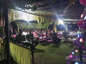 Satgas Kodim Maluku Yonarhanud 11/WBY Ikuti Doa Bersama Perayaan Natal Warga Maluku Utara