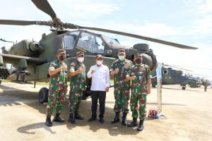 Wamenhan RI dan Wakasad Kunjungi Skadron 11/Serbu Lanumad, Serah Terima Halikopter Sekaligus Tinjau Alutsista