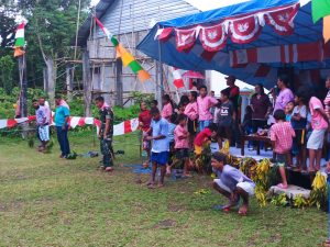 Dalam Rangka Sambut Tahun Baru 2022, Satgas Yonarhanud 11/WBY Gelar Lomba Tradisional di Negeri Mahu