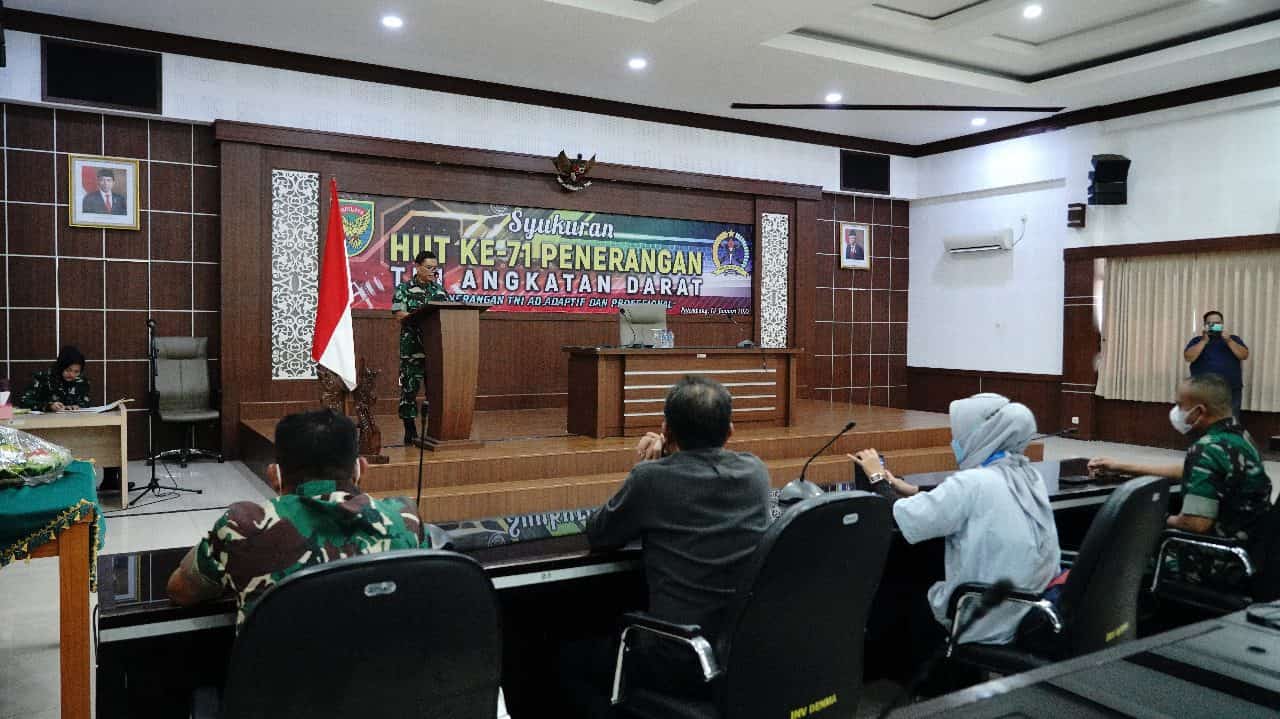 Peringati HUT Ke-71 Penerangan TNI AD, Pendam II/Sriwijaya Gelar Syukuran Secara Sederhana
