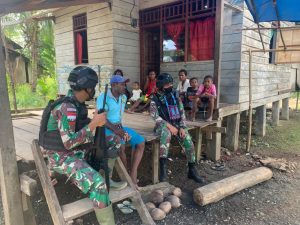 Jalin Komsos Yang Baik Dengan Warga Papua, Satgas Pamtas Yonif 711/RKS Lakukan Anjangsana
