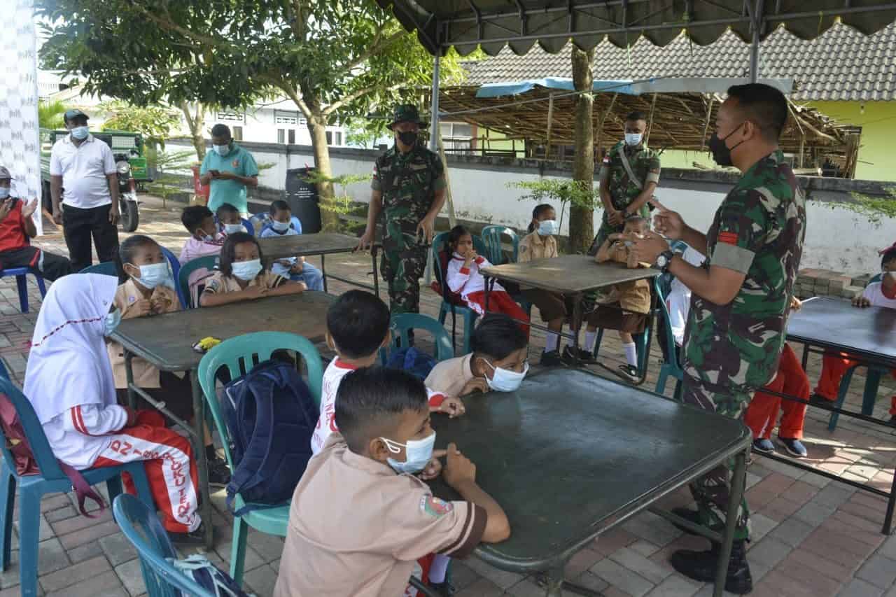 Satgas Kodim Maluku Batalyon Arhanud 11/WBY Gelar Pembelajaran Pembentukan Mental Sehat Anak Usia Dini