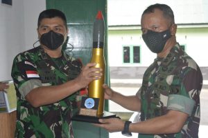 Satgas Kodim Maluku Batalyon Arhanud 11/WBY, Terima Kunjungan Kerja Dankogarfung Maluku dan Malut