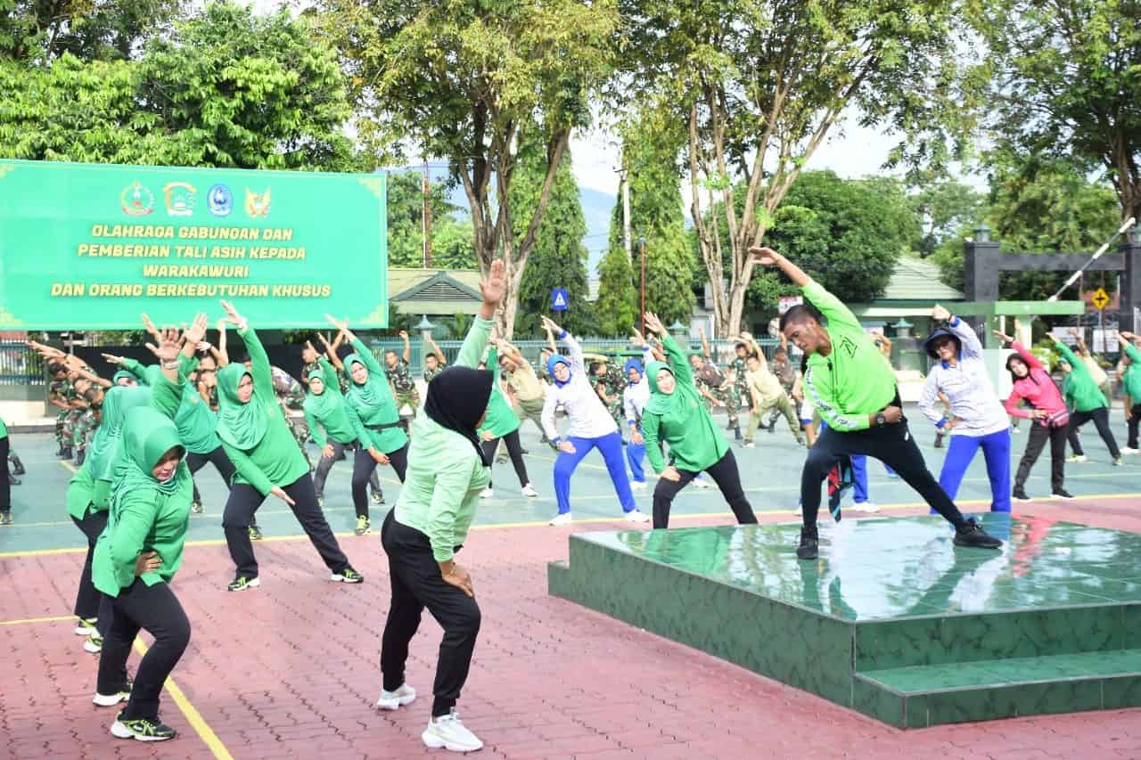 Ciptakan Kebugaran dan Imunitas Tubuh, Korem 132/Tdl Gelar Senam Zumba