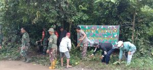 Bukti Kemanunggalan TNI-Rakyat, Koramil 402-06/Tanjung Batu Gelar Karya Bhakti