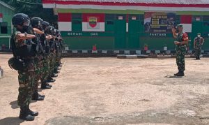 Baru Empat Hari di Merauke, Brigjen TNI E. Reza Pahlevi Kunjungi Pos Satgas RI-PNG Yonif 123/Rajawali