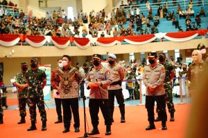 Pangdam II/Sriwijaya, Gubernur dan Kapolda Sumsel Dampingi Kapolri Tinjau Vaksinasi Massal di Kayuagung