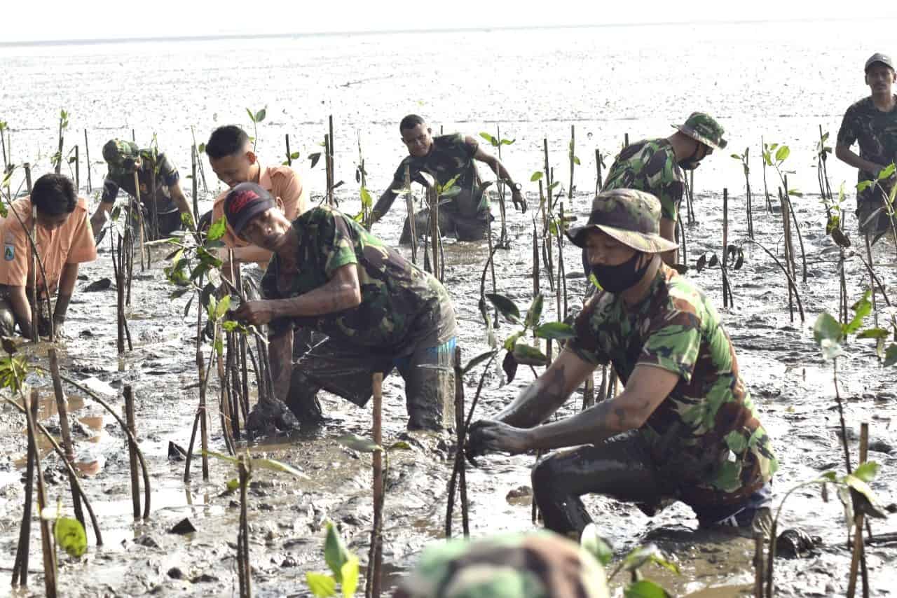 Penanaman Mangrove Secara Serentak di Wilayah Kodim 0819/Pasuruan