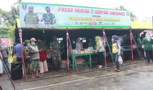 Kodim 1008/Tabalong Gelar Pasar Murah dan Gebyar Vaksinasi Covid-19