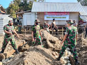 Peduli Sesama, Kodim 1628/SB Gelar Gotong Royong di Lokasi Kebakaran dan Banjir