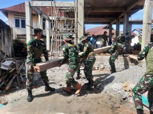 Denpom XIV/3 Kendari Gelar Karya Bakti Pembangunan Masjid Nur Syaja’ah
