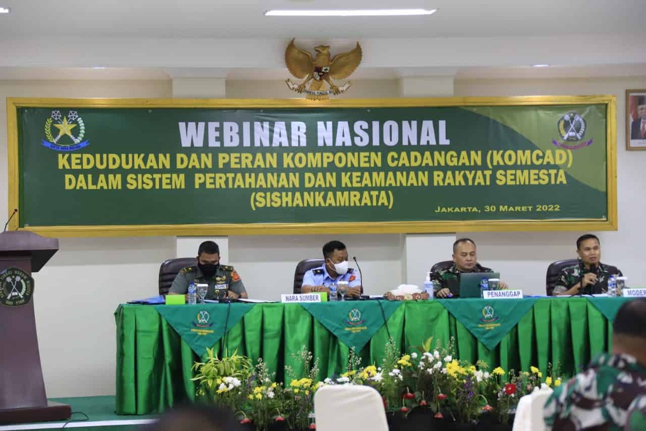 STHM Ditkumad Gelar Webinar Nasional Kedudukan dan Peran Komcad Dalam Sishankamrata