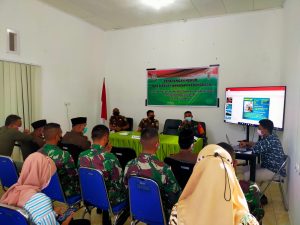 Satgas Kodim Maluku Utara Yonif RK 732/Banau Bersama Kejari Haltim Beri Penyuluhan Hukum dan Wawasan Kebangsaan Kepada Masyarakat